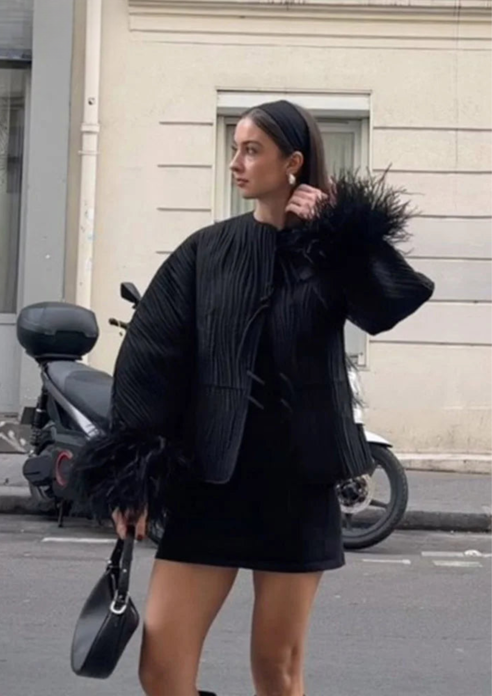 JAYLENE - BLACK FEATHER JACKET