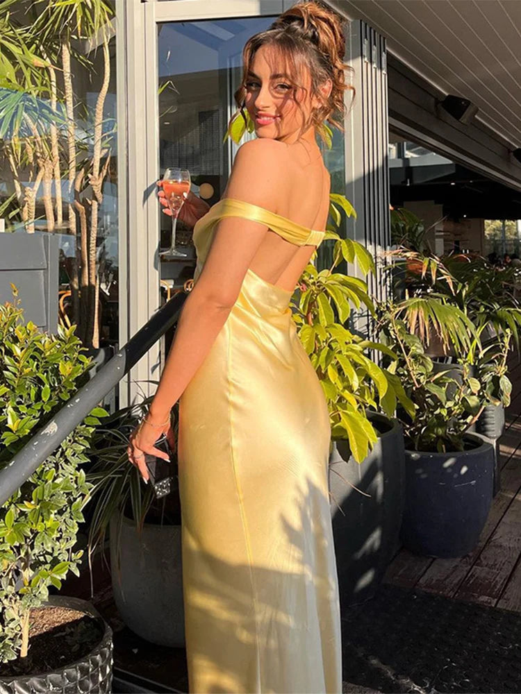 MADDIE - SATIN MAXI DRESS