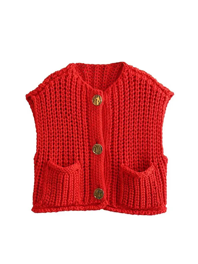 MAGGIE - KNITTED CARDIGAN GOLDEN BUTTONS