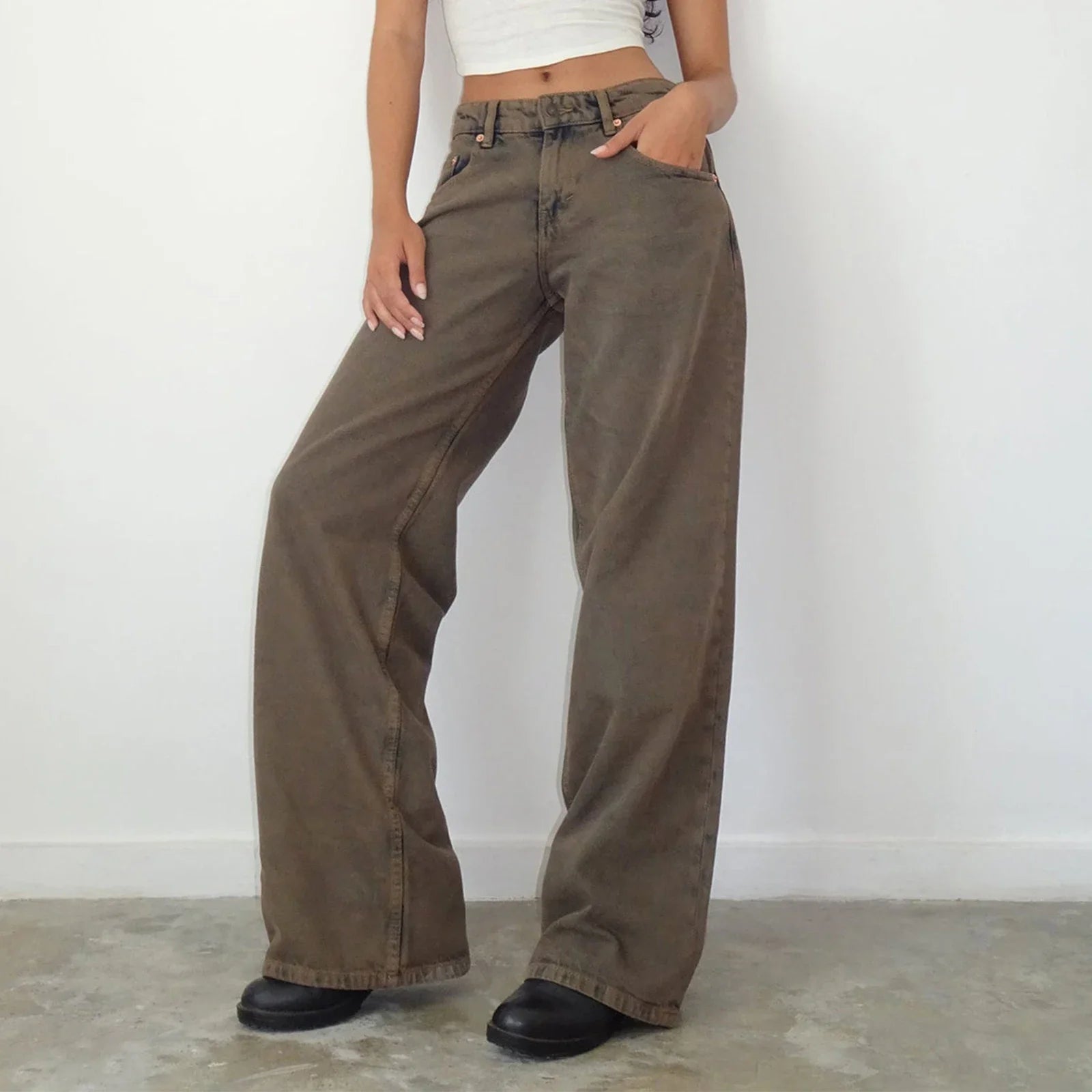 TESSA - STRAIGHT LOW WAIST BAGGY JEANS