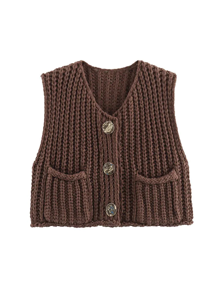 MAGGIE - KNITTED CARDIGAN GOLDEN BUTTONS