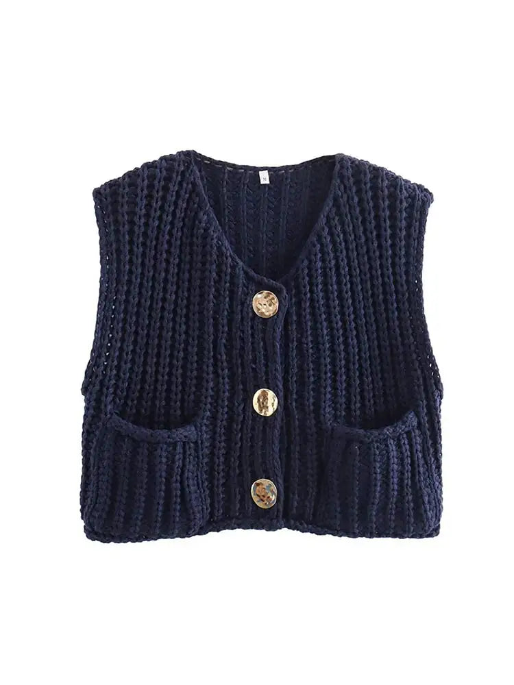 MAGGIE - KNITTED CARDIGAN GOLDEN BUTTONS