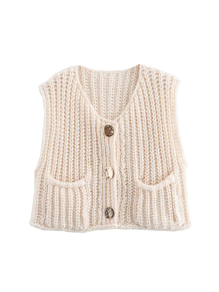 MAGGIE - KNITTED CARDIGAN GOLDEN BUTTONS