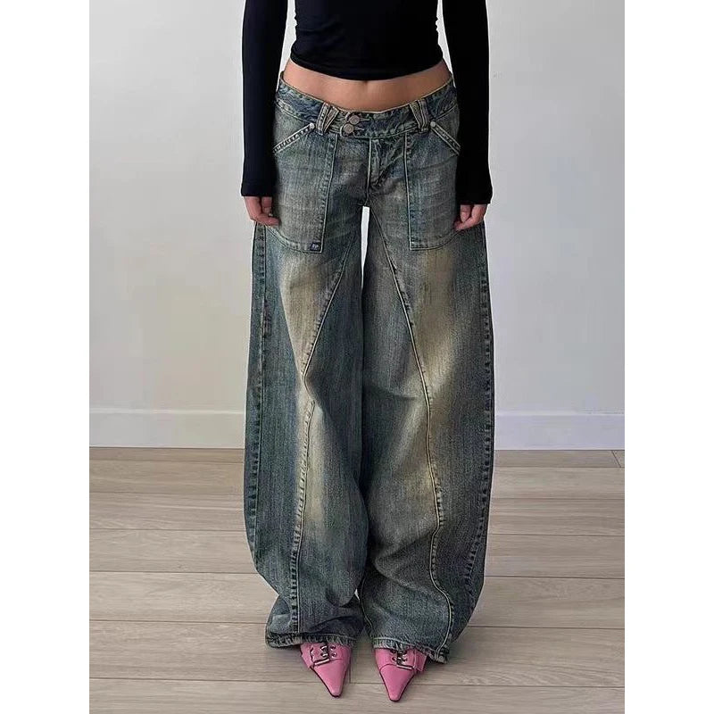 LINA - LOW WAIST WIDE LEG JEANS