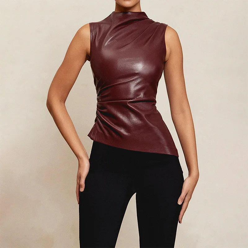 MADISON - HIGH NECK GLOSSY TOP