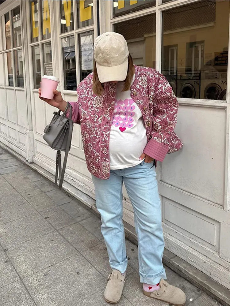 LAINEY -  CASUAL PINK FLOWER JACKET