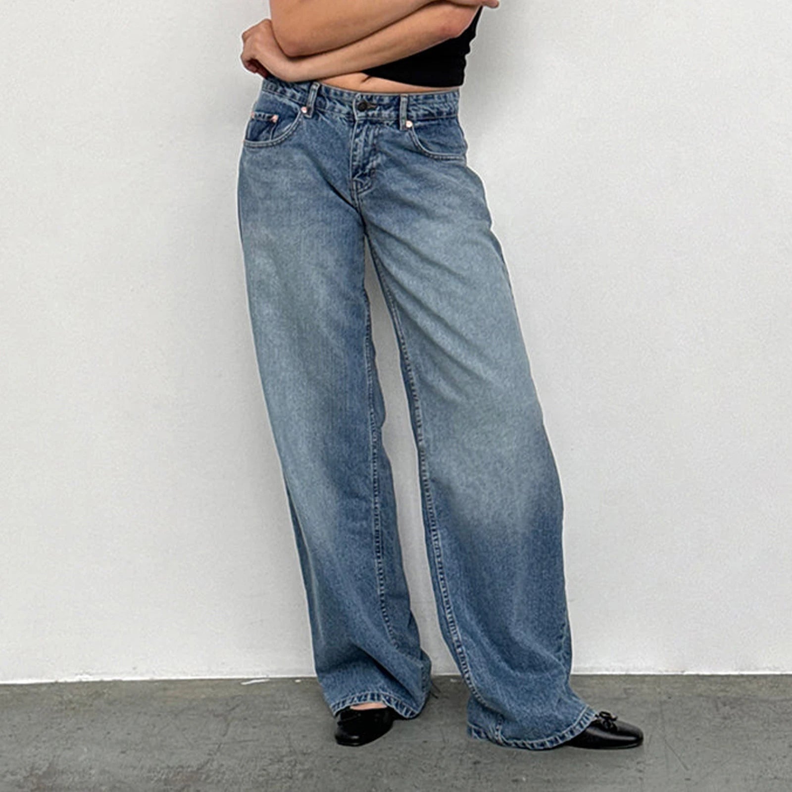 TESSA - STRAIGHT LOW WAIST BAGGY JEANS