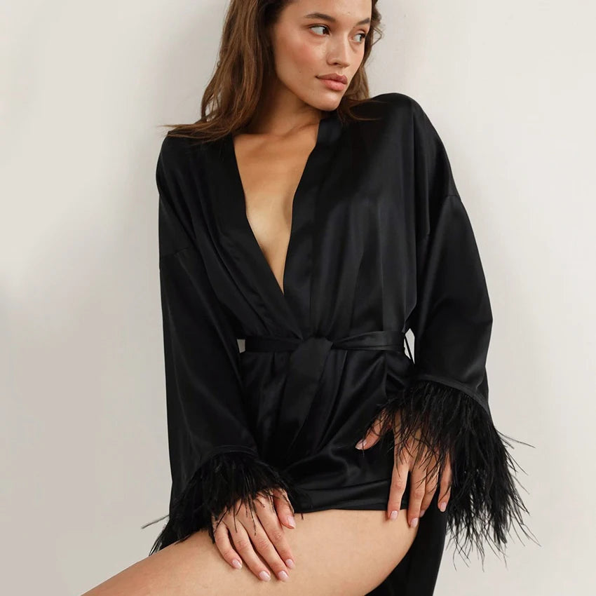 SAFIRA - FEATHERED ROBE