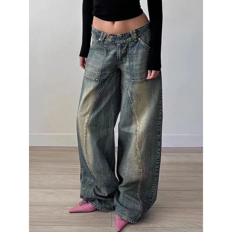 LINA - LOW WAIST WIDE LEG JEANS