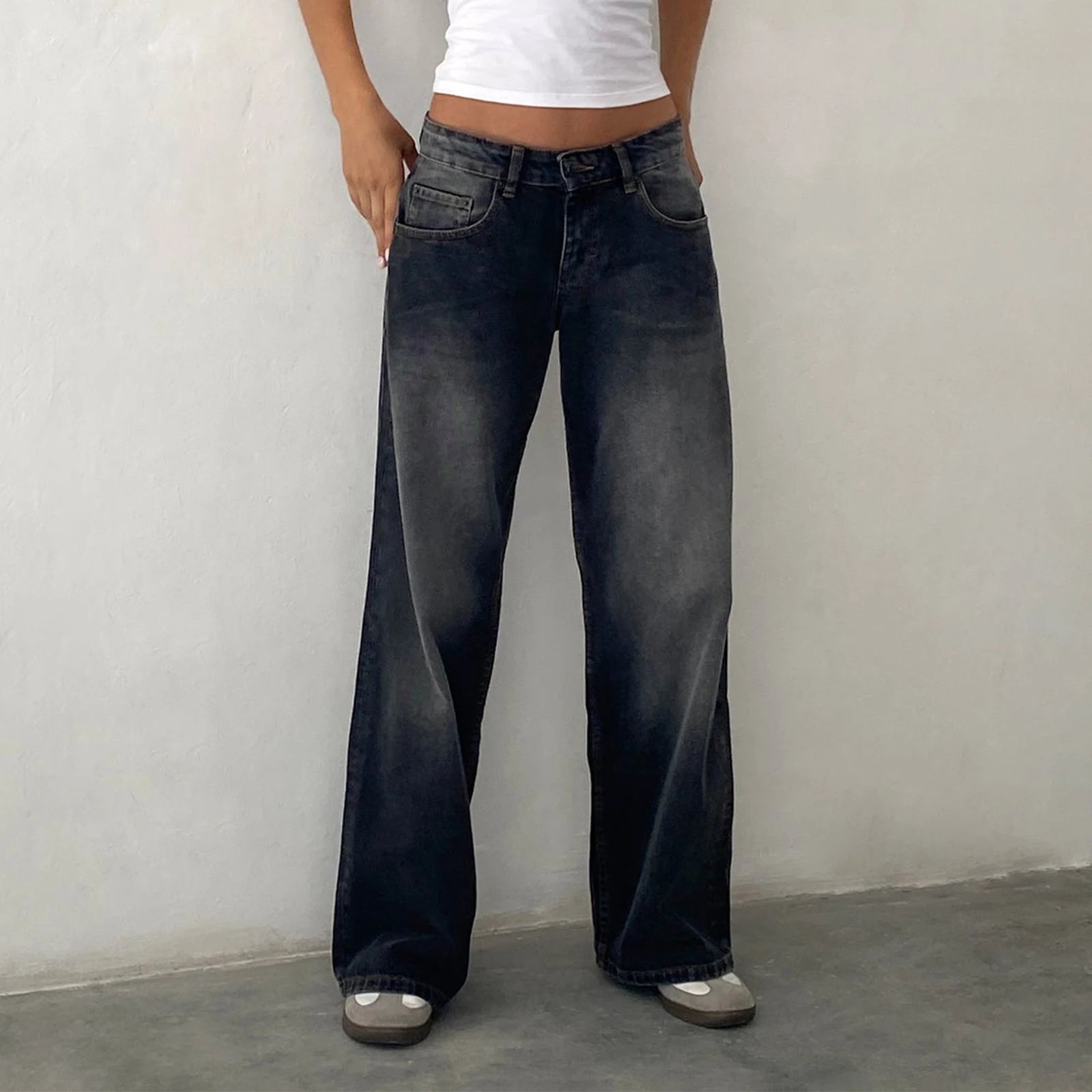 TESSA - STRAIGHT LOW WAIST BAGGY JEANS