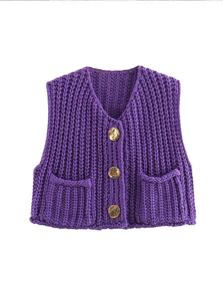 MAGGIE - KNITTED CARDIGAN GOLDEN BUTTONS