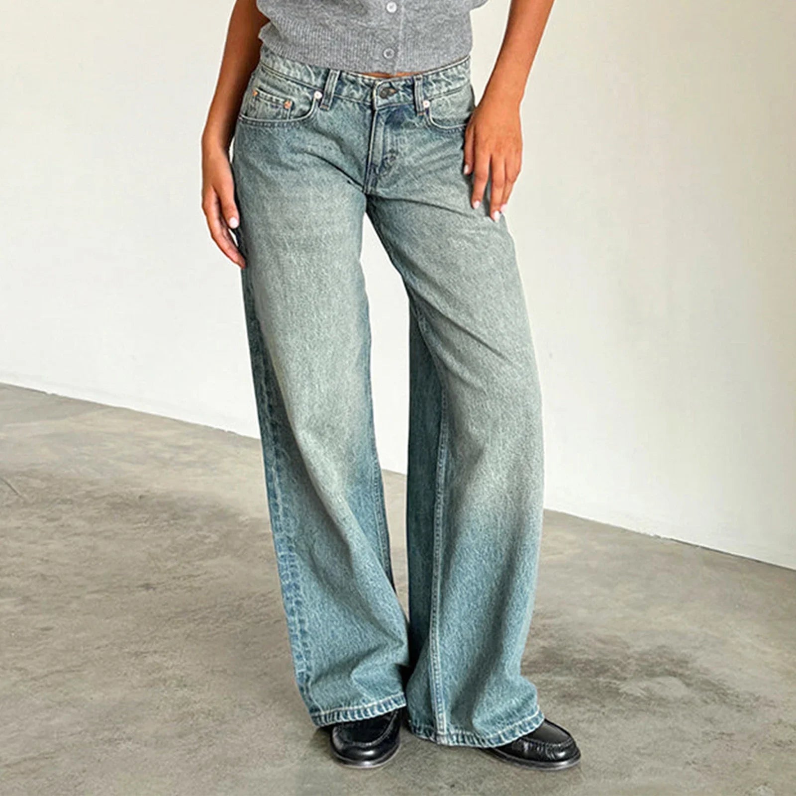 TESSA - STRAIGHT LOW WAIST BAGGY JEANS