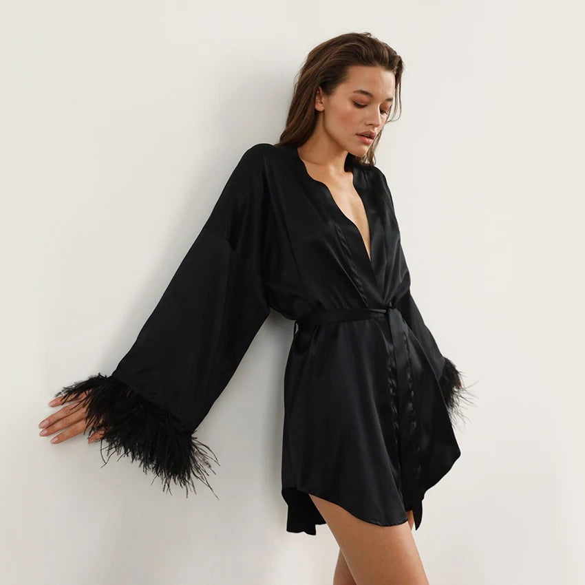 SAFIRA - FEATHERED ROBE